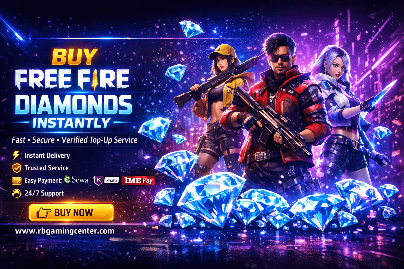 BUY FREE FIRE DIAMONDS INSTANTLY